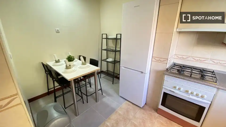 Cuina de Pis de lloguer en Madrid amb Aire condicionat, Calefacció i Moblat