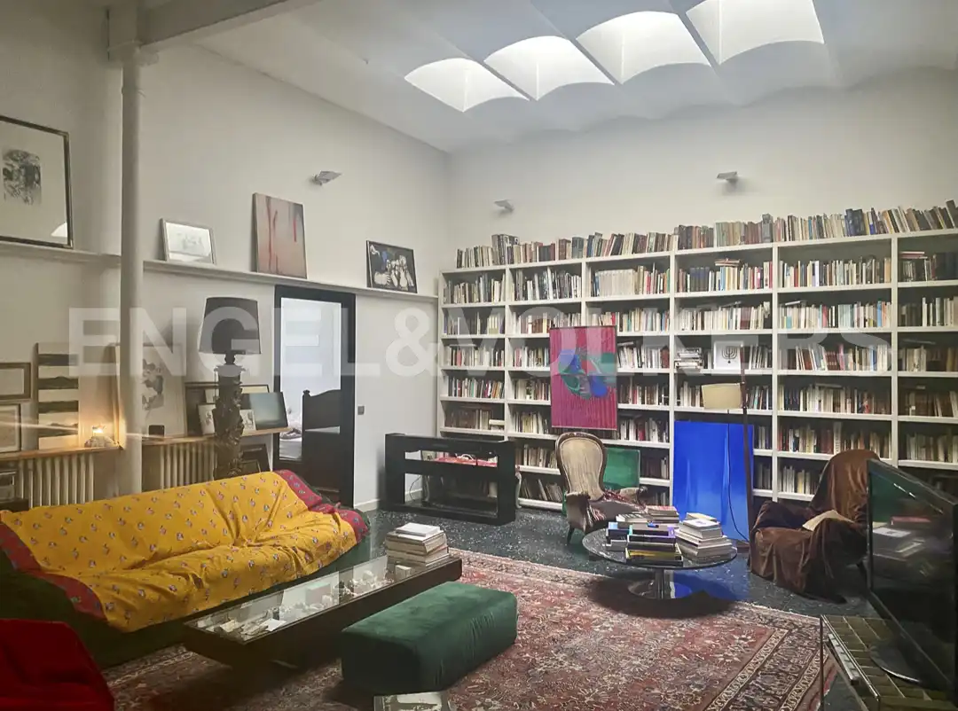 Wohnzimmer von Wohnung zur Miete in Barcelona mit Klimaanlage, Heizung und Privatgarten