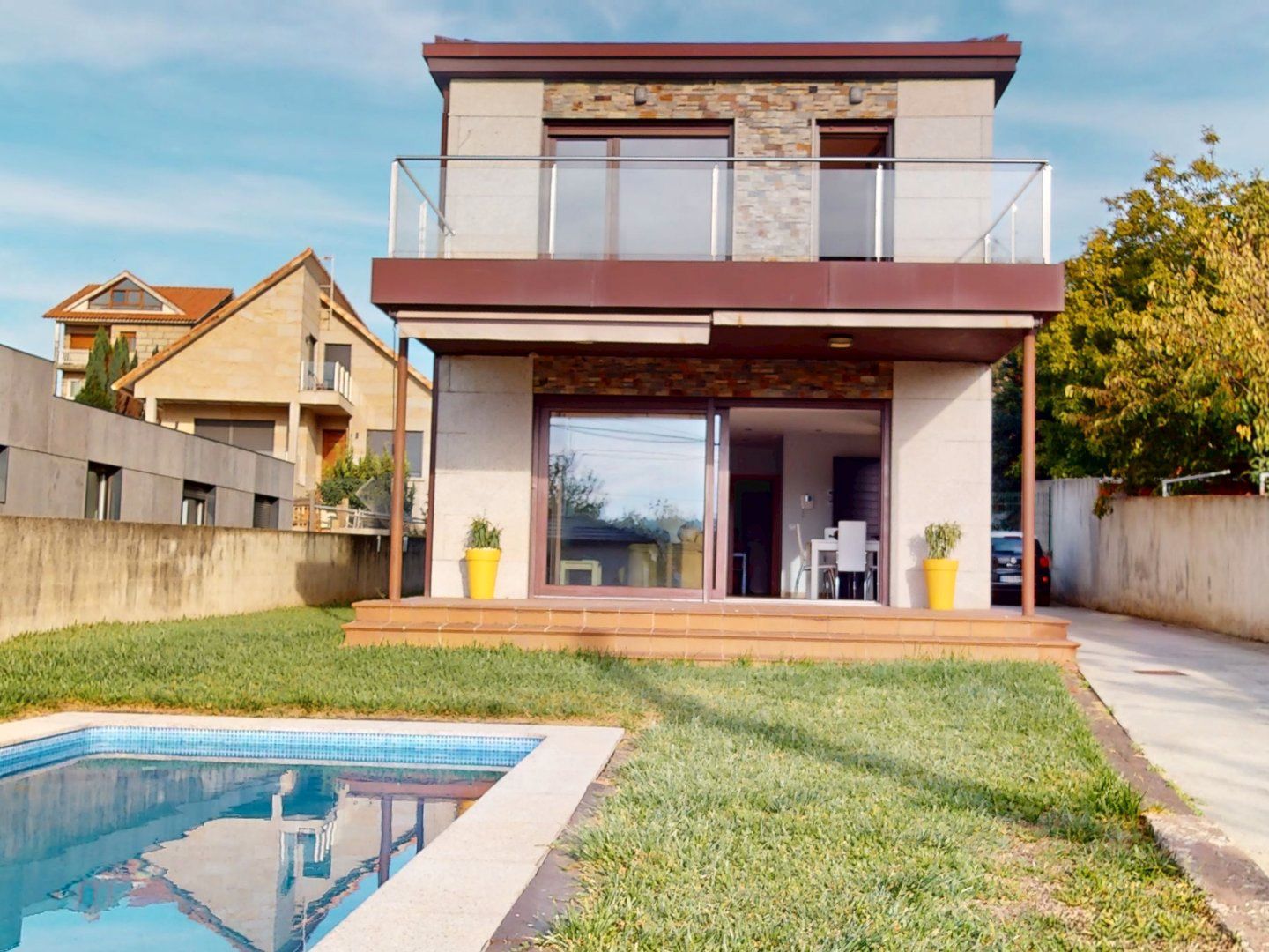 Exterior view of House or chalet for sale in Vigo   with Heating, Private garden and Terrace