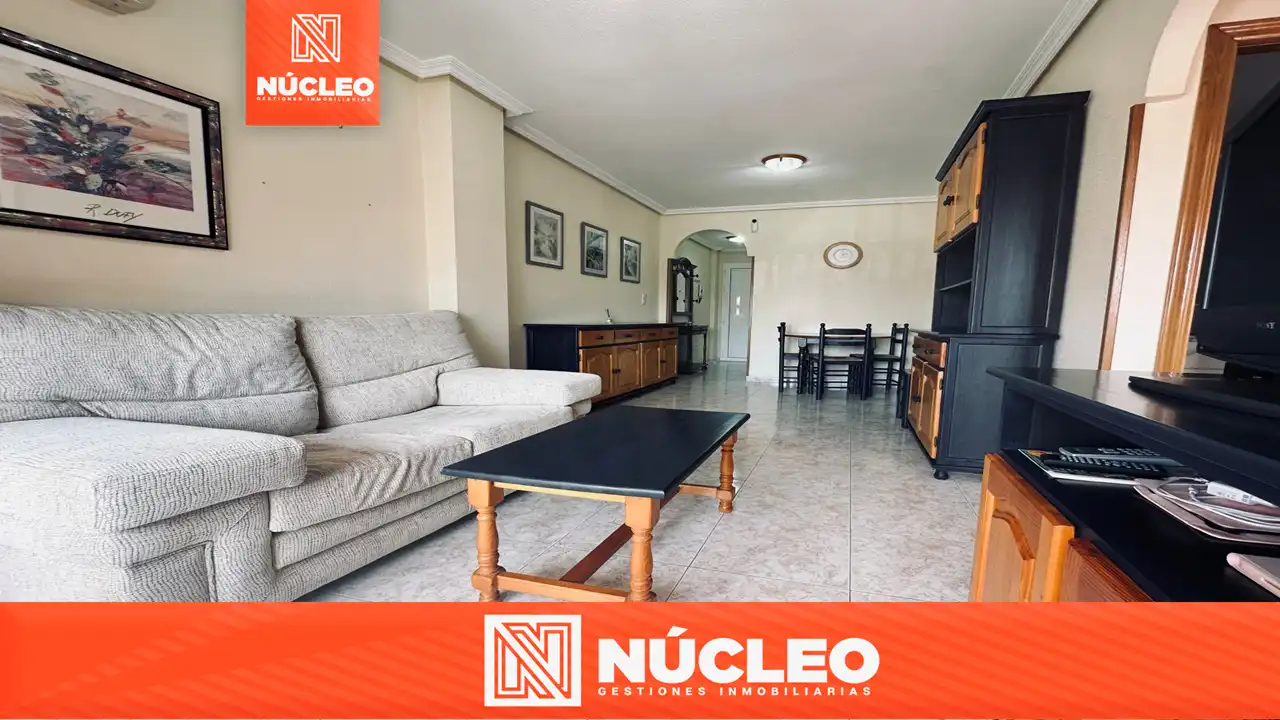 Wohnzimmer von Wohnung zur Miete in Santa Pola mit Klimaanlage, Terrasse und Möbliert