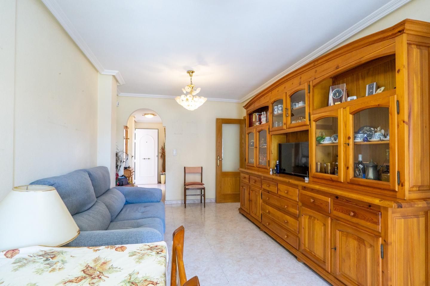 Living room of Flat for sale in Santa Pola  with Air Conditioner, Terrace and Furnished