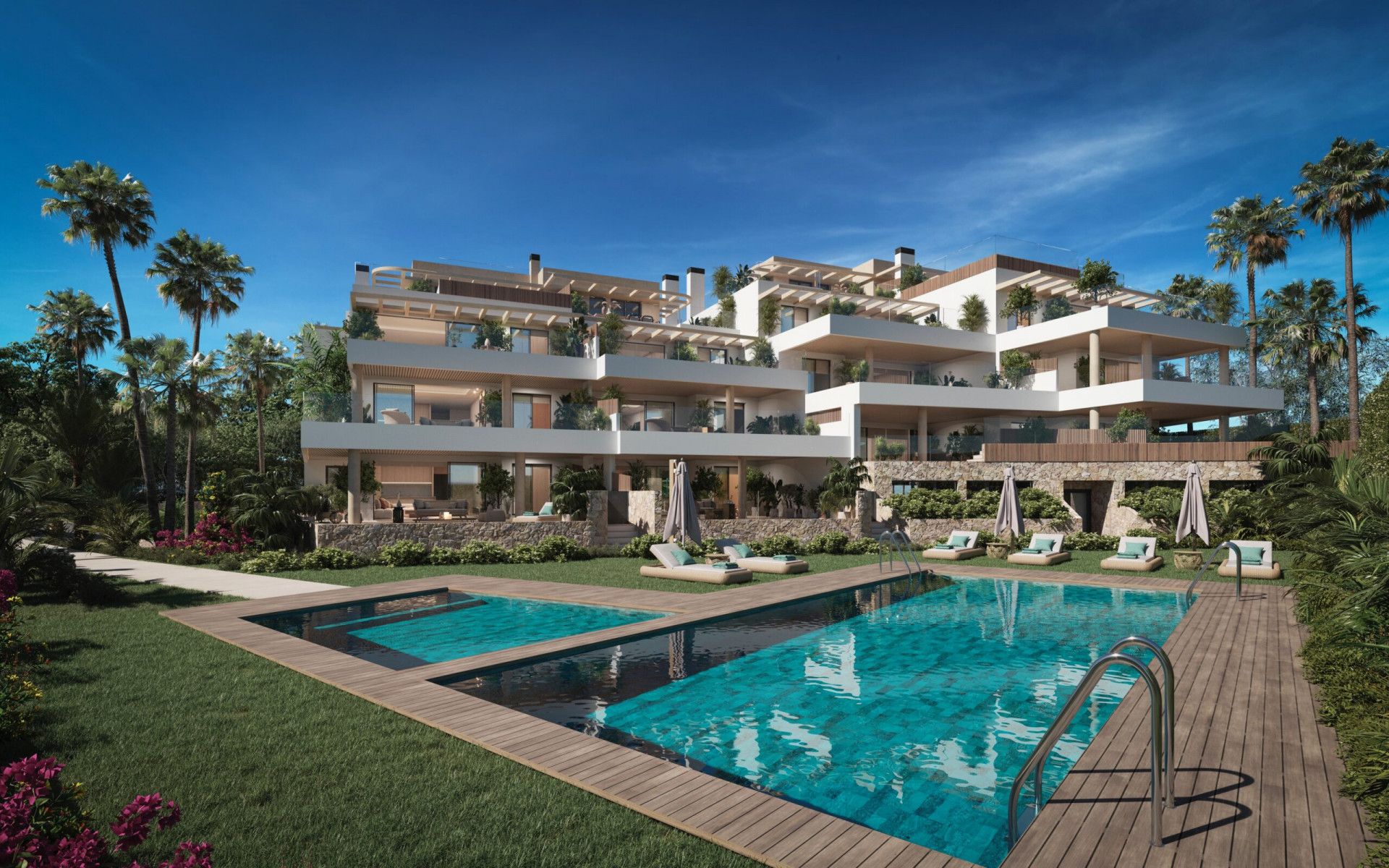 Vista exterior de Planta baixa en venda en Marbella amb Aire condicionat, Terrassa i Piscina