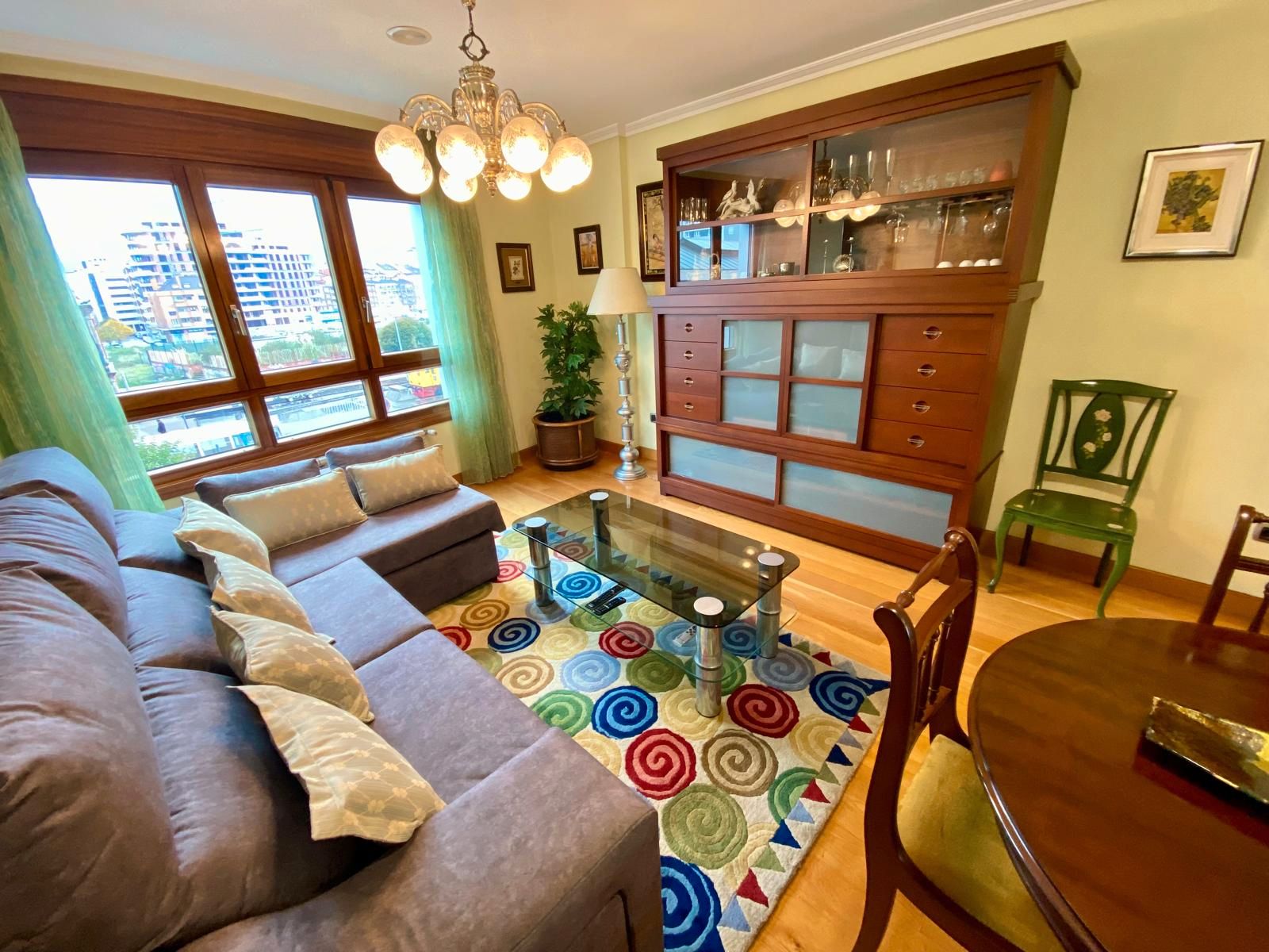 Living room of Flat for sale in Gijón   with Heating, Parquet flooring and Storage room