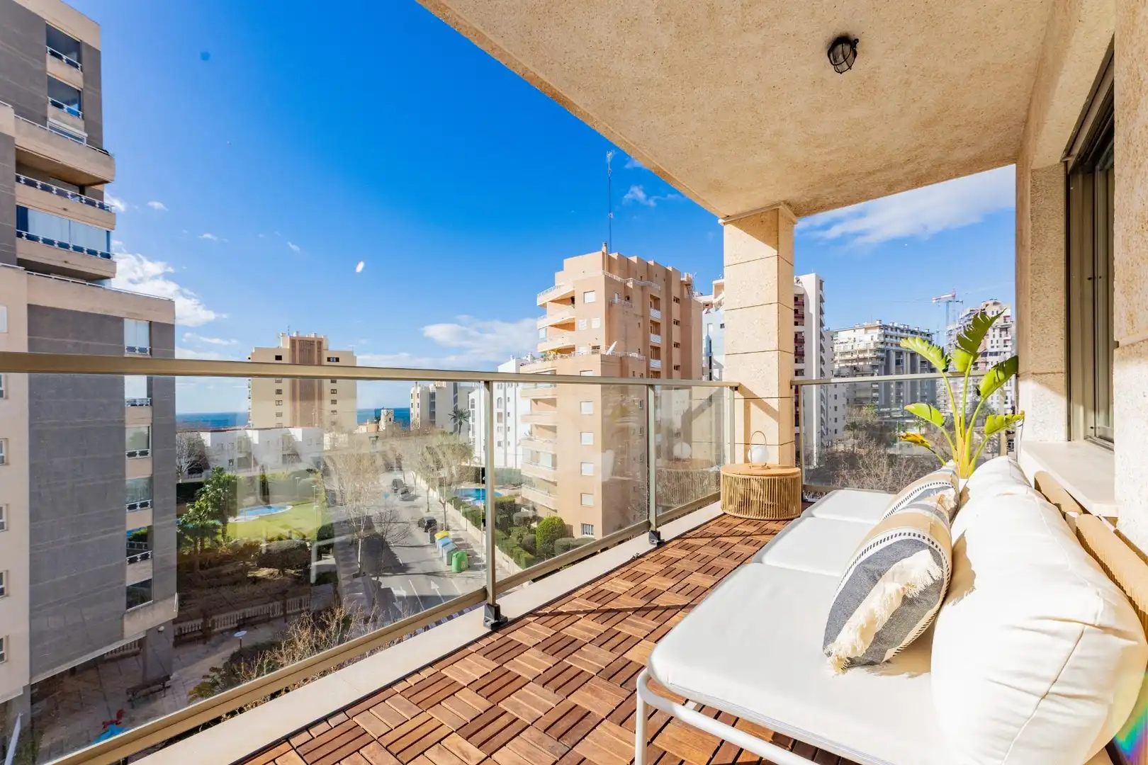 Terrace of Apartments for rent in Calpe / Calp  with Air Conditioner, Parquet flooring and Terrace