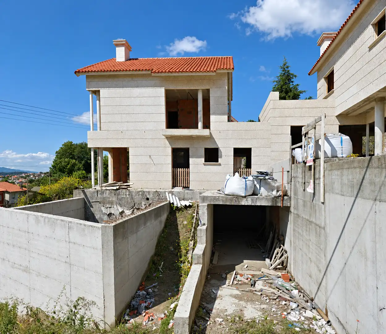 Vista exterior de Casa adosada en venta en Moaña, Pontevedra