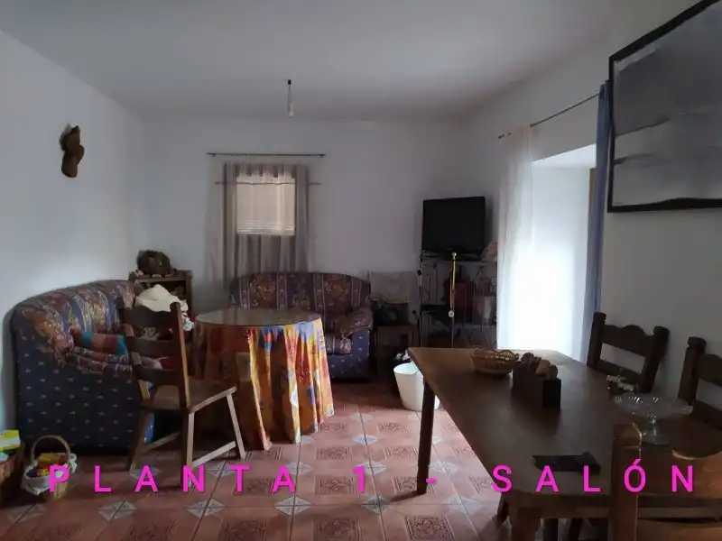 Wohnzimmer von Einfamilien-Reihenhaus zum Verkauf in Villa del Campo mit Privatgarten und Möbliert
