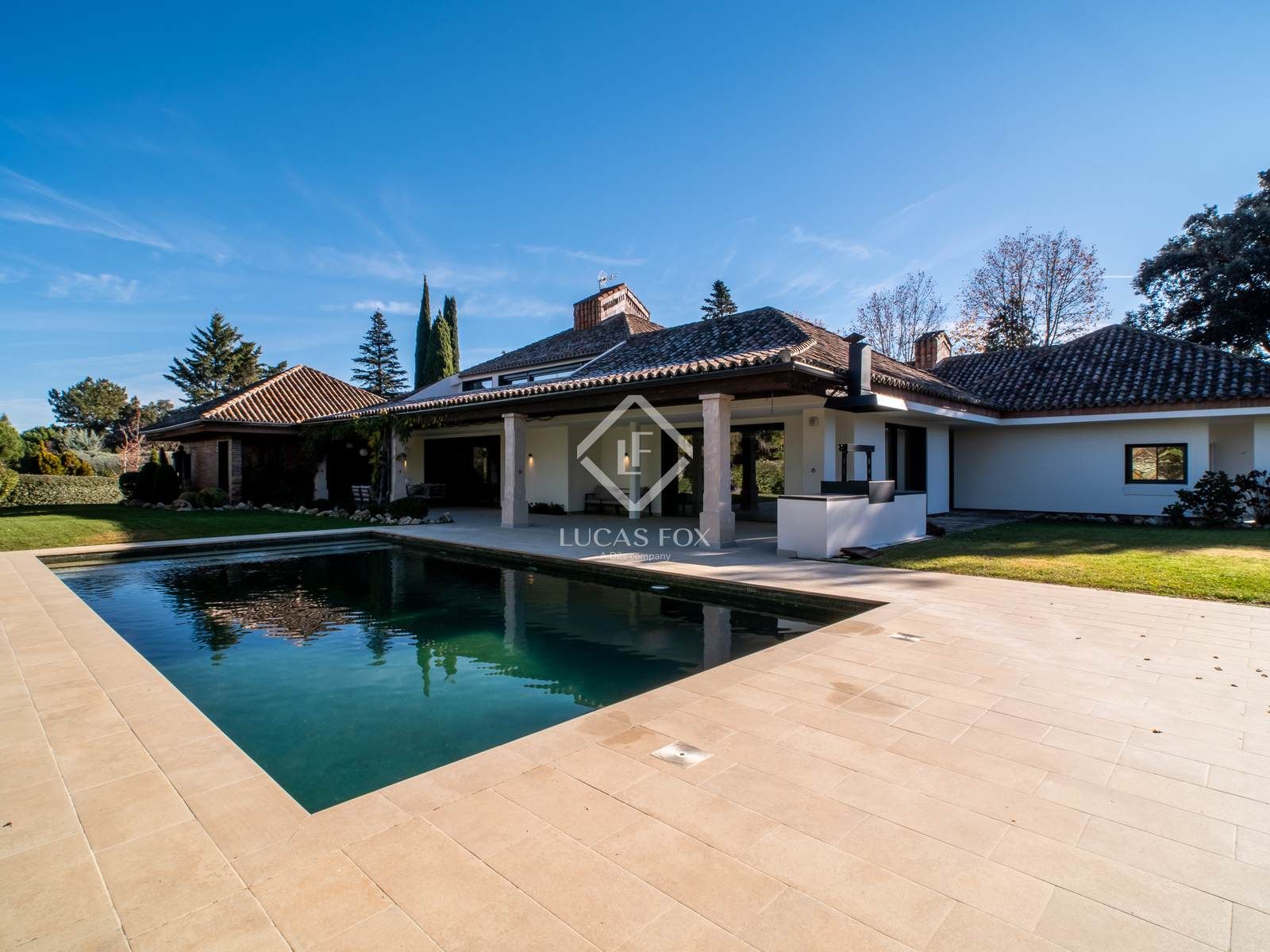 Exterior view of House or chalet for sale in La Moraleja  with Private garden, Terrace and Swimming Pool