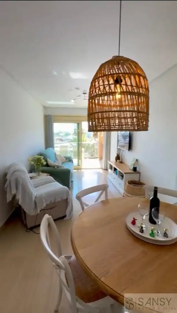 Sala d'estar de Apartament de lloguer en Jávea / Xàbia amb Aire condicionat, Calefacció i Terrassa