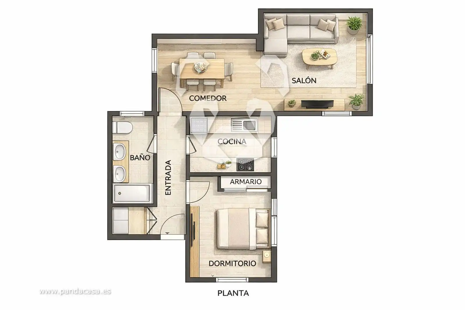 Flat for rent in Madrid  with Air Conditioner, Heating and Furnished