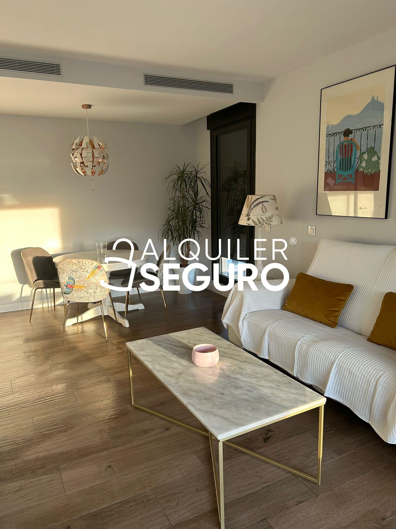 Sala d'estar de Pis de lloguer en Málaga Capital amb Aire condicionat, Terrassa i Moblat