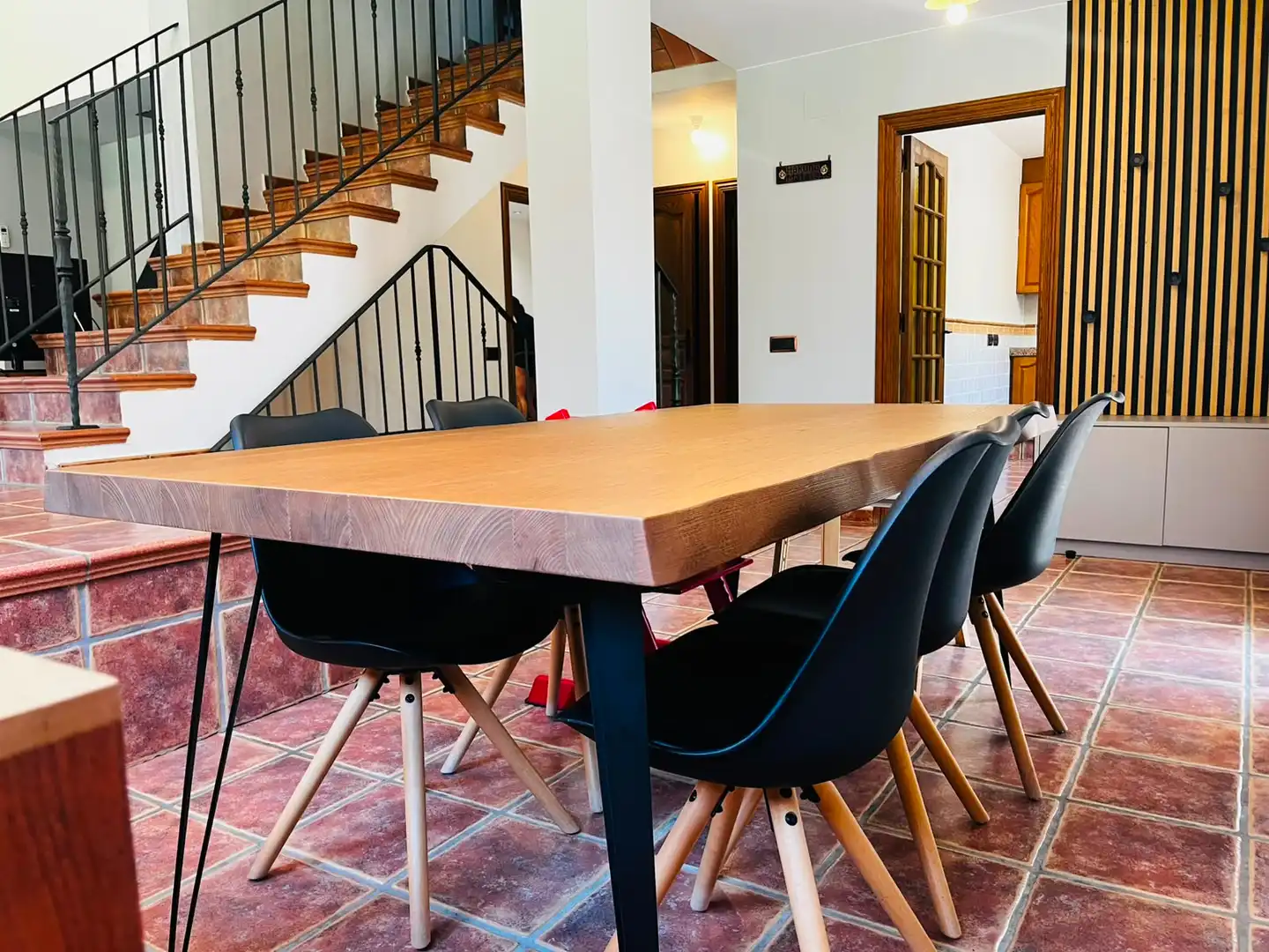 Dining room of Houses for rent in Sant Martí de Llémena  with Air Conditioner, Heating and Private garden