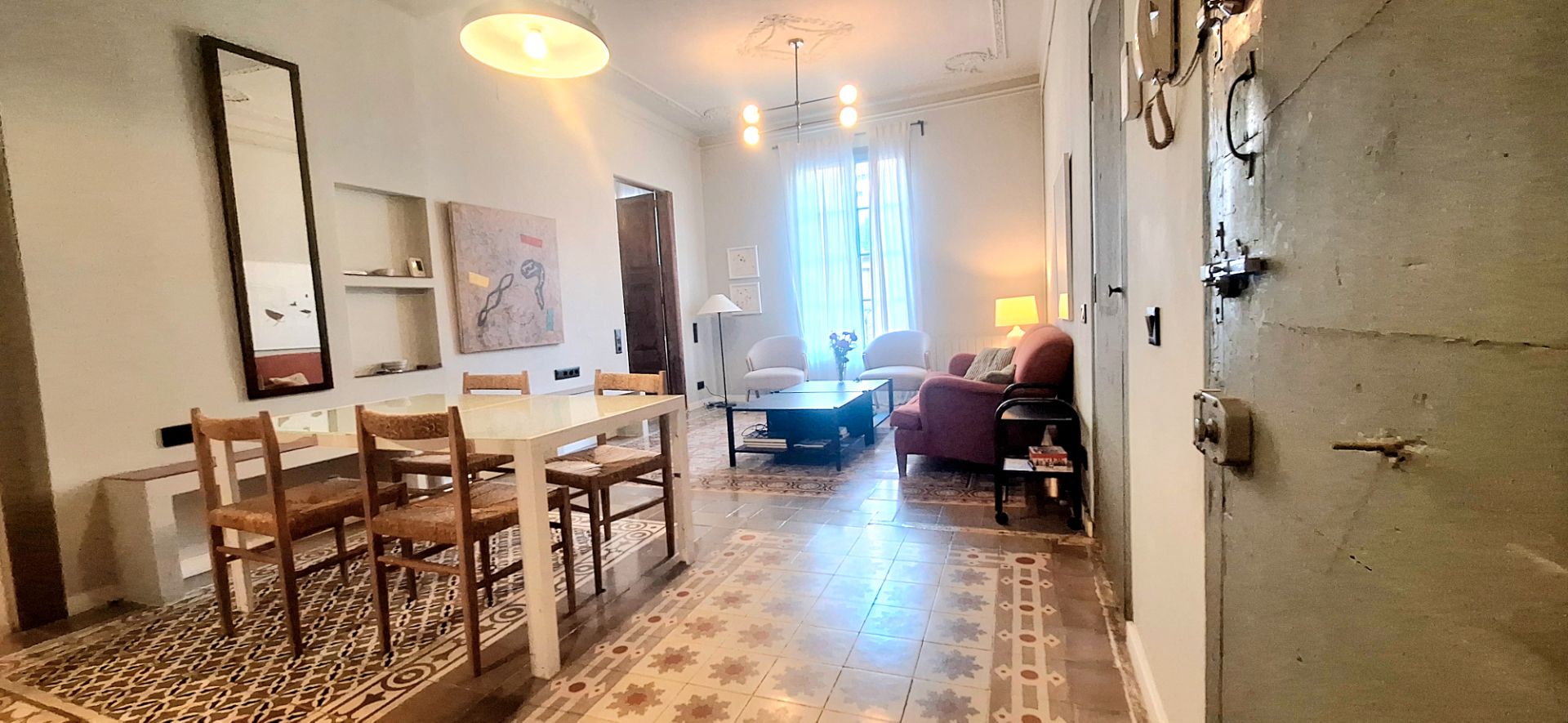 Sala d'estar de Pis de lloguer en  Barcelona Capital amb Aire condicionat, Calefacció i Terrassa