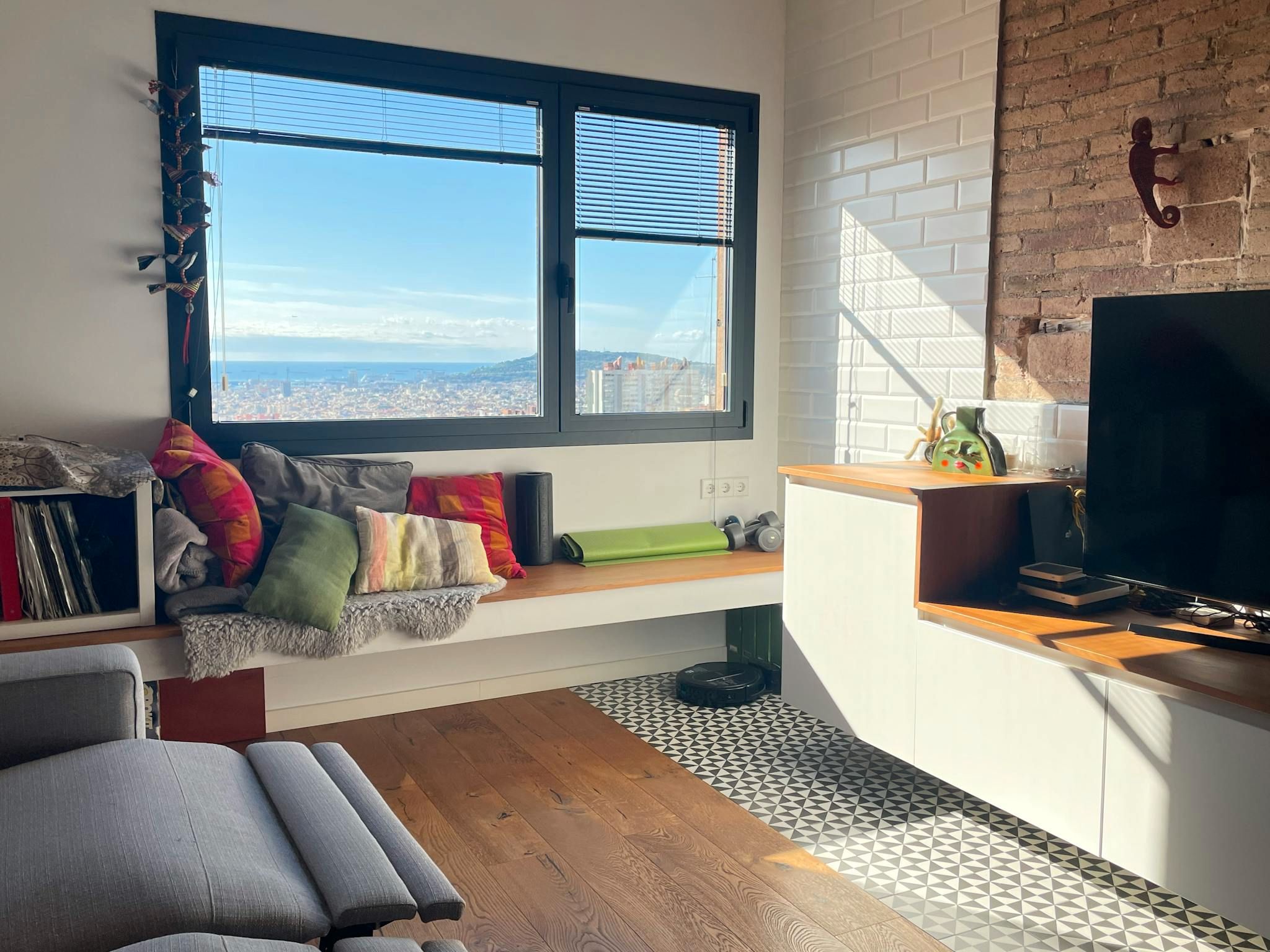 Sala de estar de Piso de alquiler en  Barcelona Capital con Aire acondicionado, Calefacción y Amueblado