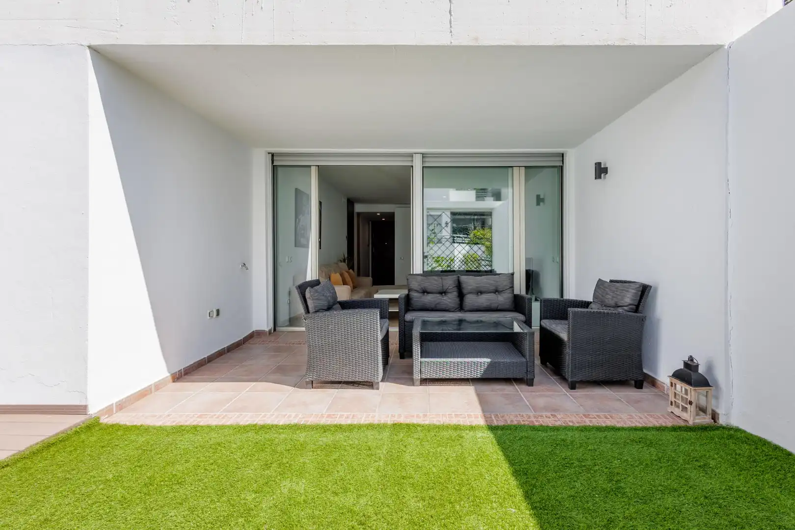 Terraza de Apartamento en venta en Mijas con Aire acondicionado, Calefacción y Jardín privado