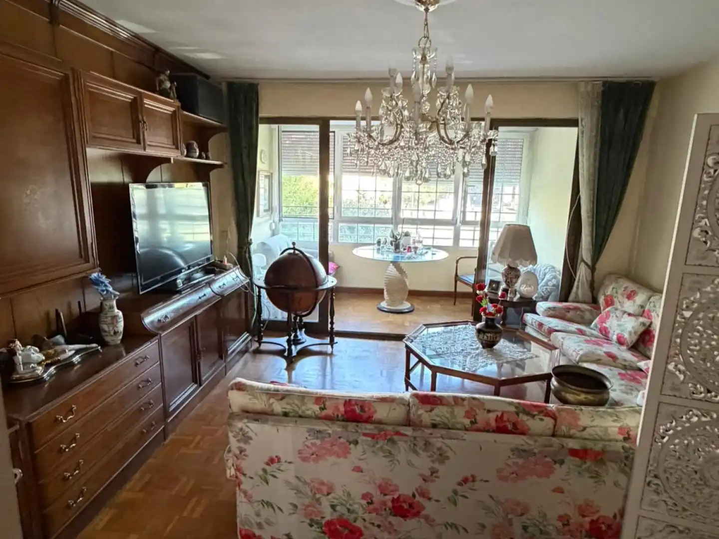 Wohnzimmer von Wohnung zur Miete in Madrid mit Klimaanlage, Heizung und Terrasse