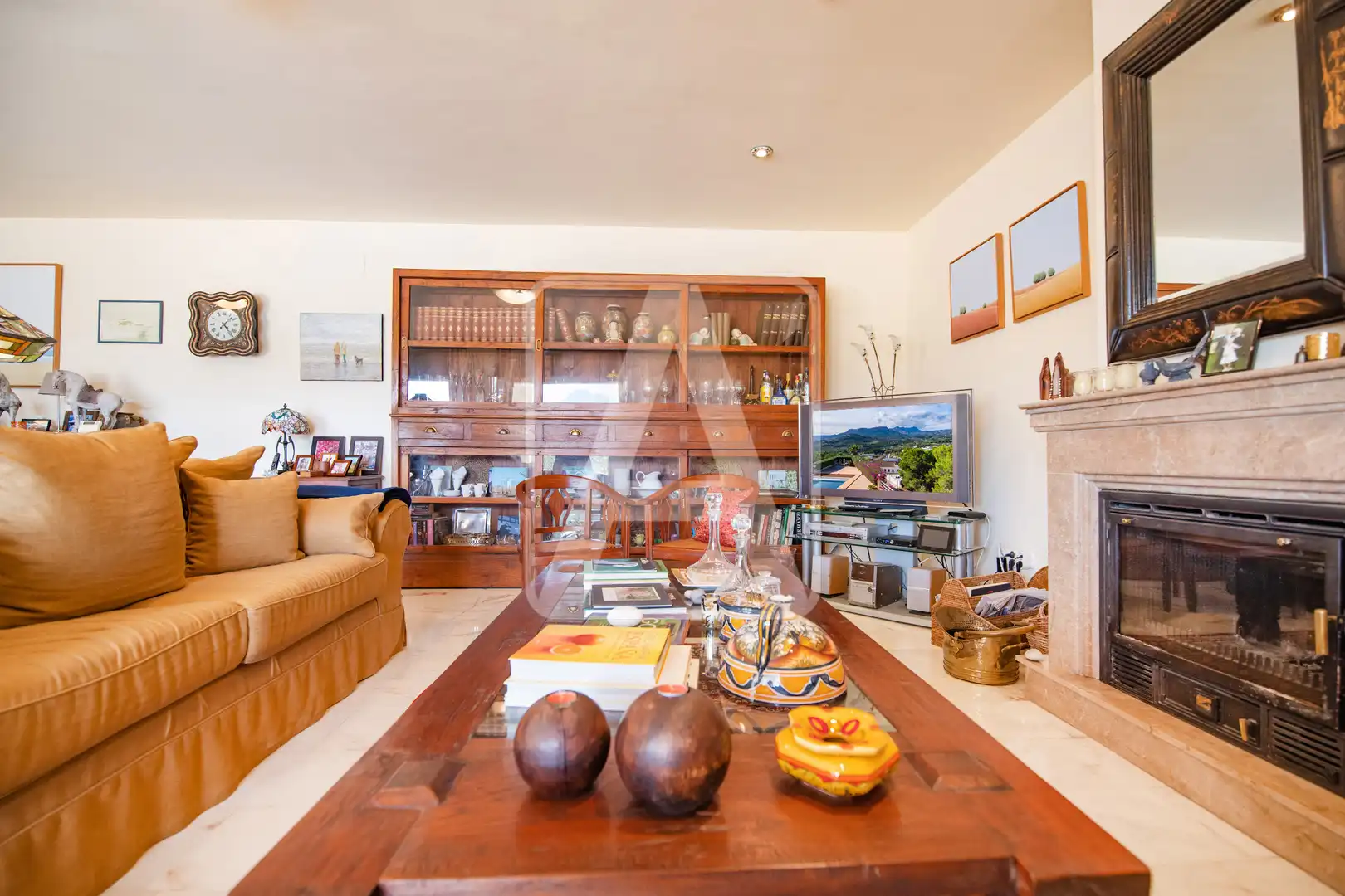 Living room of Houses for sale in Calpe / Calp  with Air Conditioner, Heating and Private garden