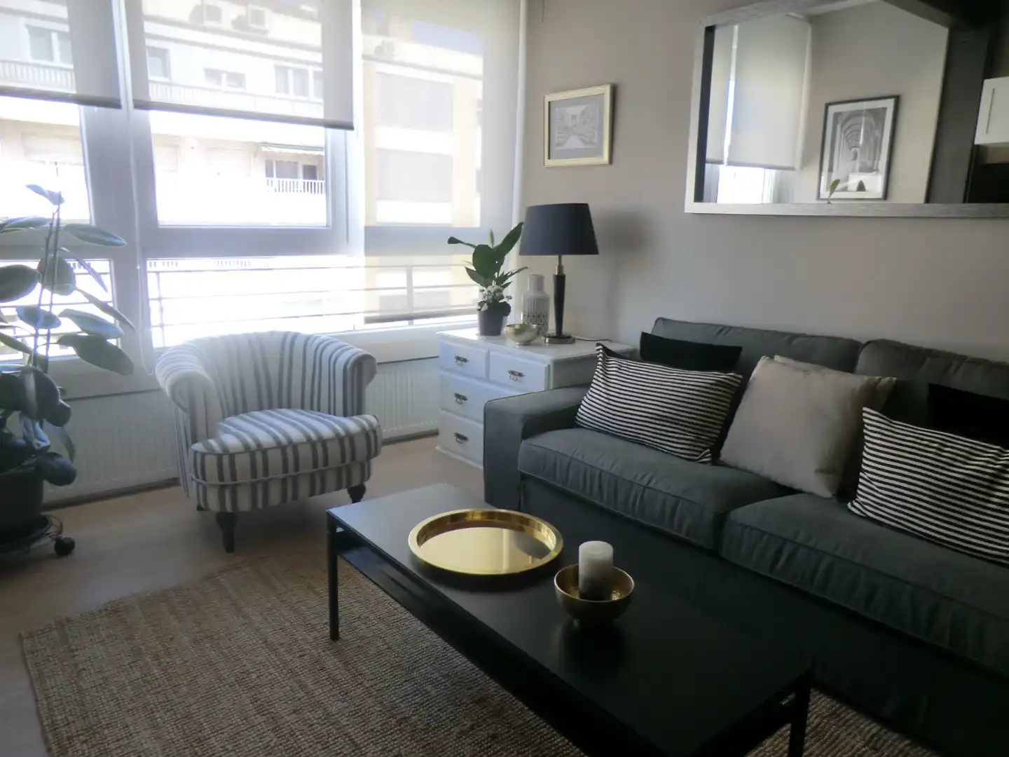 Sala d'estar de Apartament de lloguer en Madrid amb Aire condicionat, Calefacció i Moblat