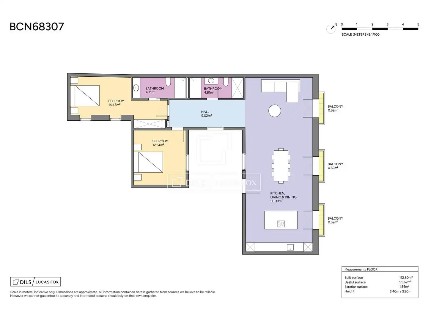 Flat for sale in Barcelona  with Air Conditioner, Heating and Furnished