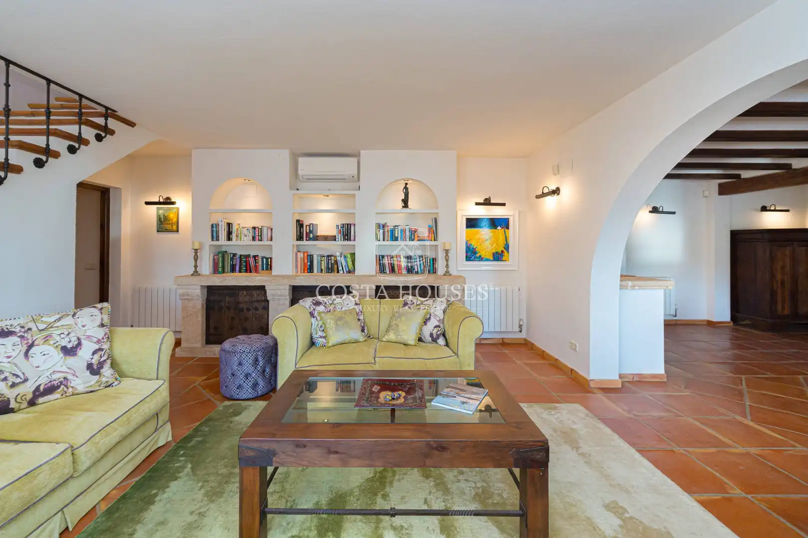 Sala d'estar de Casa o xalet en venda en Moraira amb Aire condicionat, Calefacció i Jardí privat