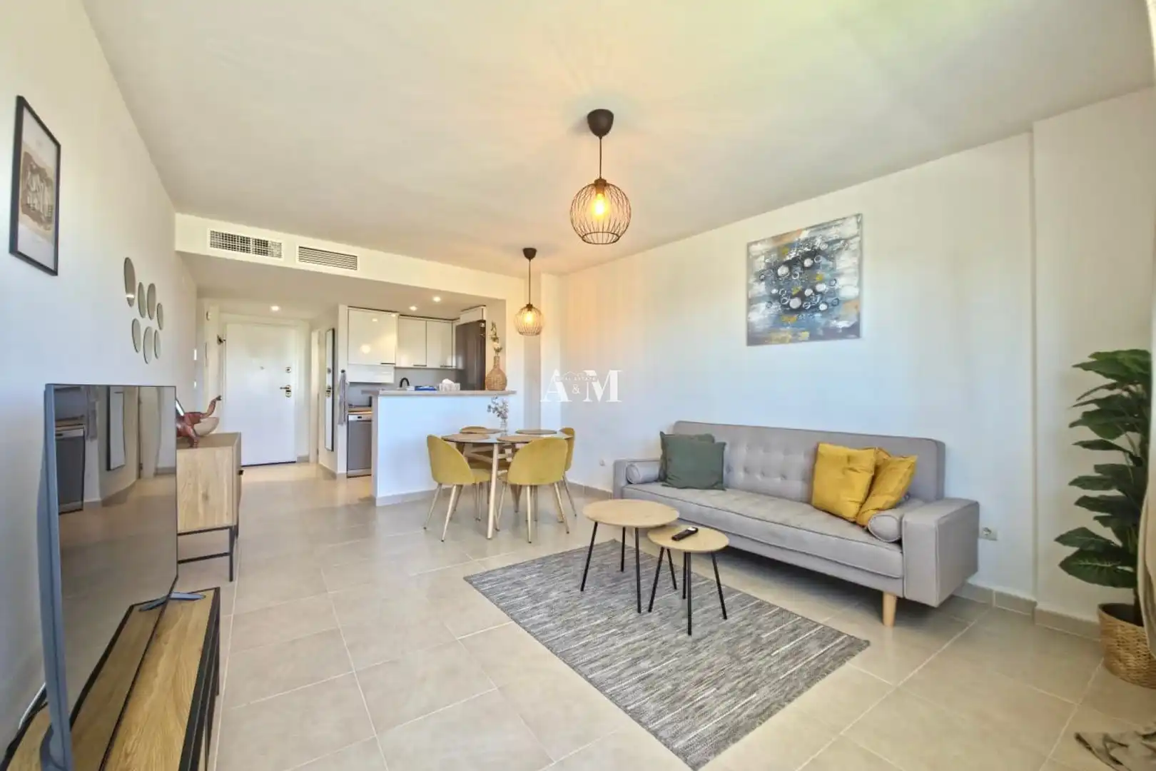 Wohnzimmer von Wohnung zur Miete in Orihuela mit Klimaanlage, Heizung und Terrasse