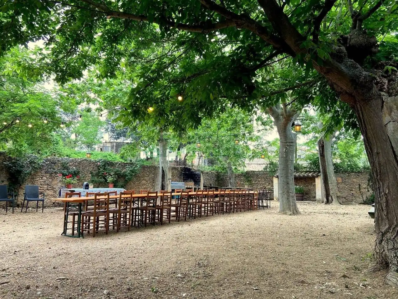 Terrassa de Finca rústica de lloguer en Llagostera amb Calefacció, Jardí privat i Moblat