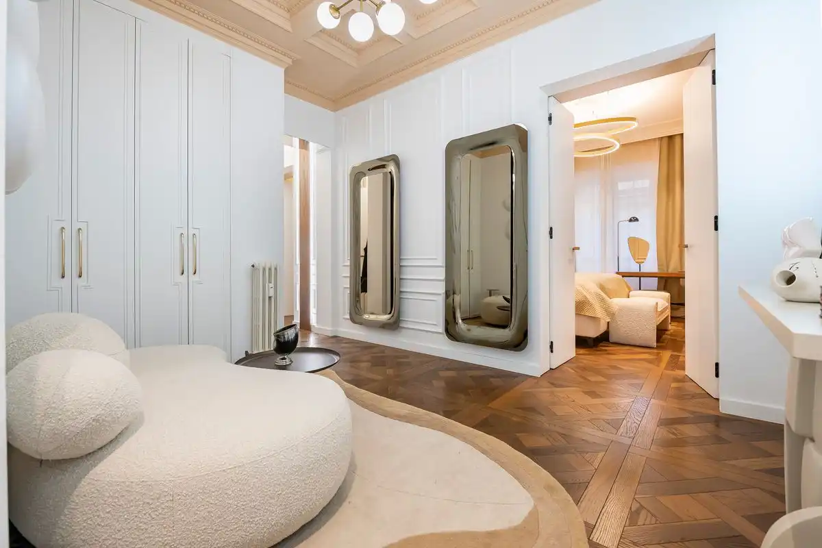 Schlafzimmer von Erdgeschoss zur Miete in Madrid mit Klimaanlage, Heizung und Terrasse