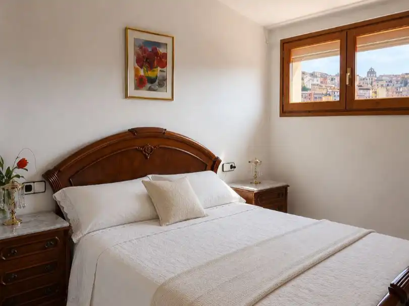 Bedroom of Houses for sale in Horta de Sant Joan  with Air Conditioner, Terrace and Swimming Pool