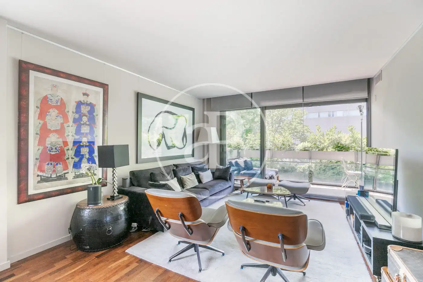 Sala d'estar de Pis en venda en Barcelona amb Aire condicionat, Calefacció i Jardí privat