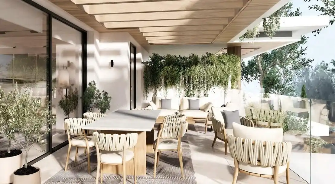 Terraza de Apartamento en venta en Estepona con Aire acondicionado, Jardín privado y Terraza