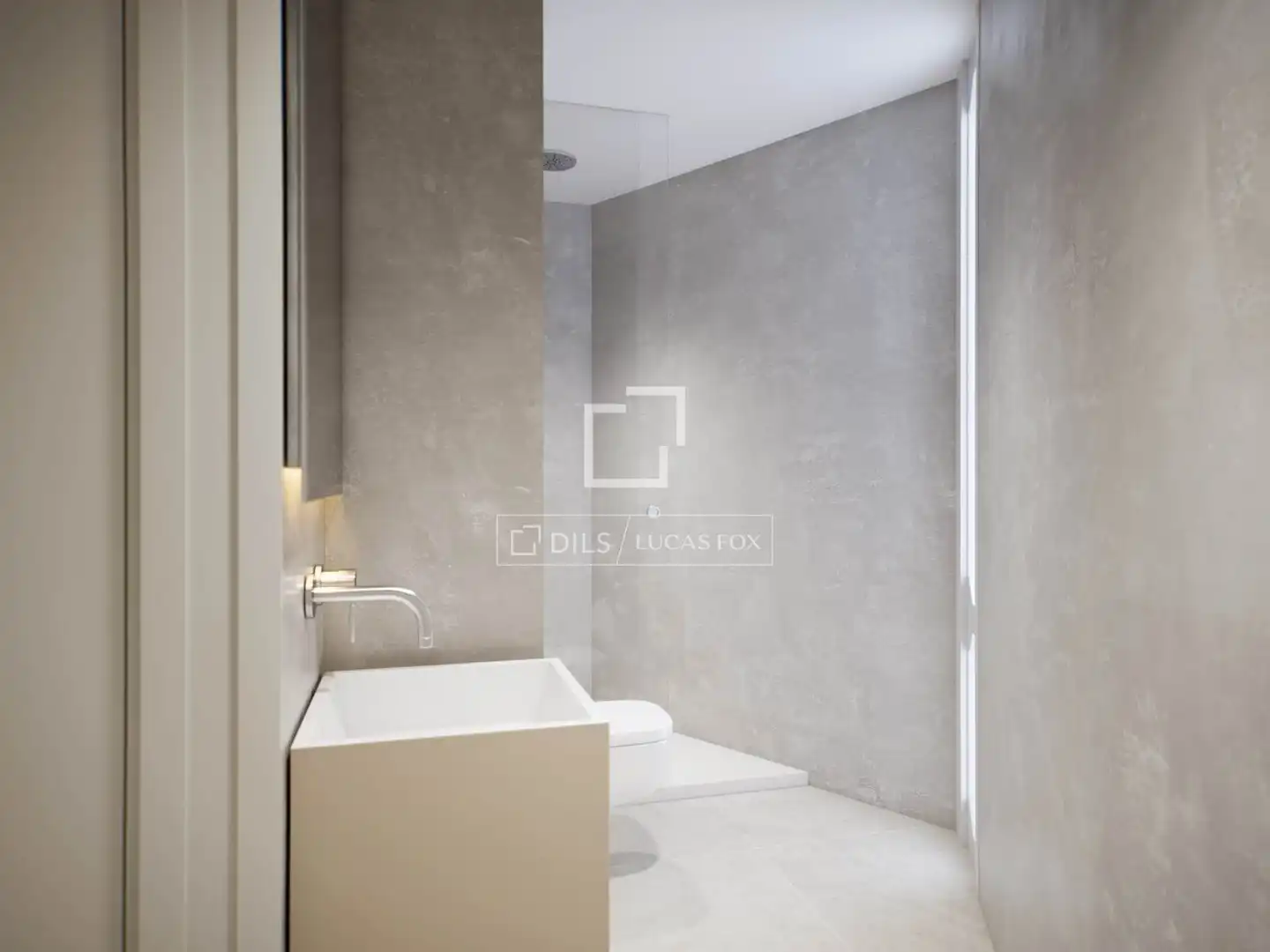 Badezimmer von Wohnung zum Verkauf in Barcelona mit Klimaanlage, Heizung und Privatgarten