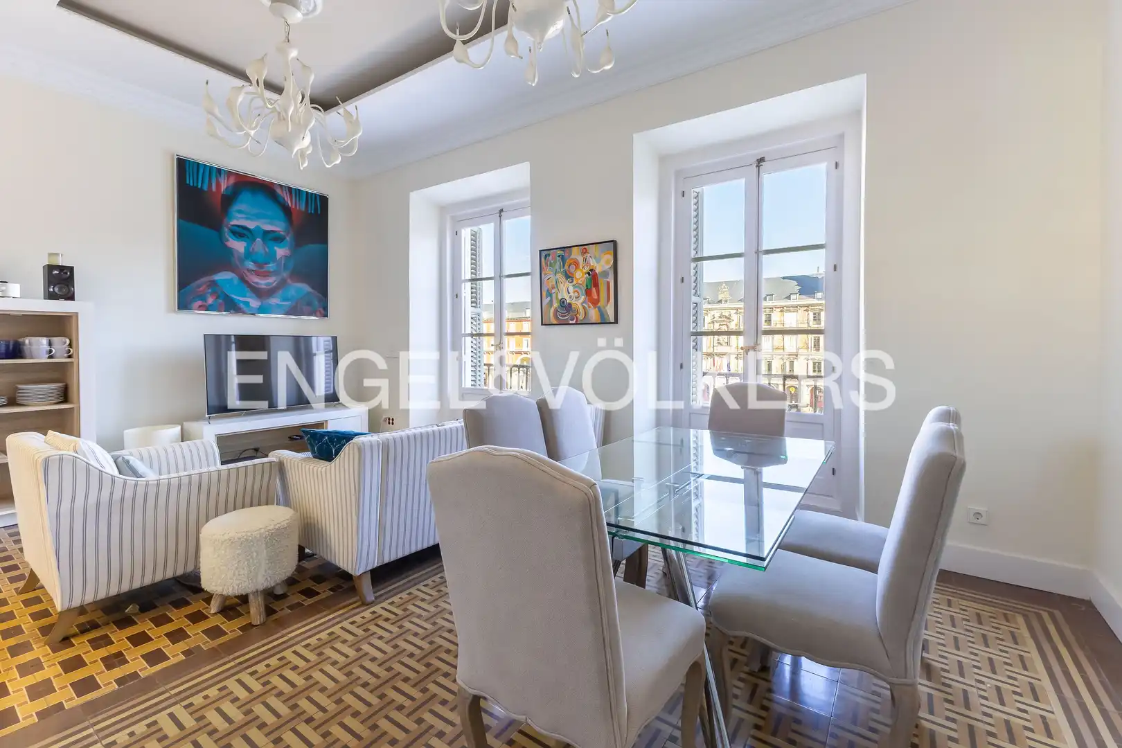 Dining room of Flat for sale in  Madrid Capital  with Air Conditioner, Heating and Balcony