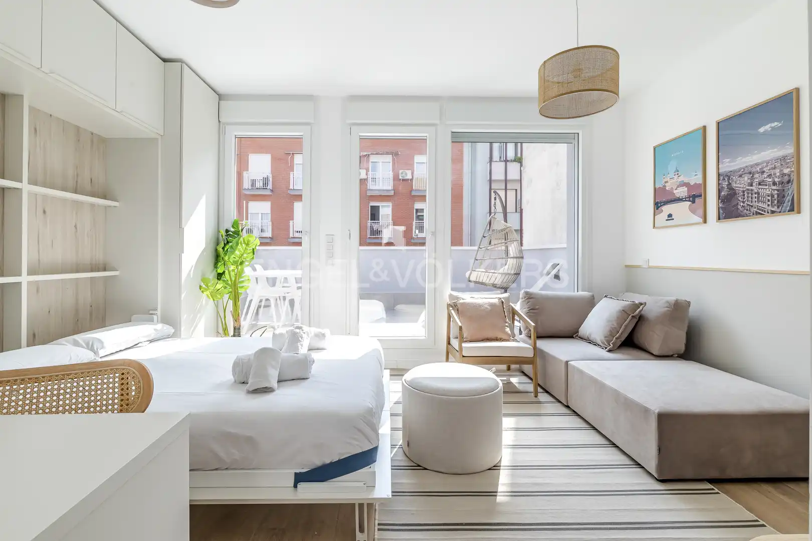 Wohnzimmer von Wohnungen zur Miete in Madrid mit Klimaanlage, Heizung und Terrasse