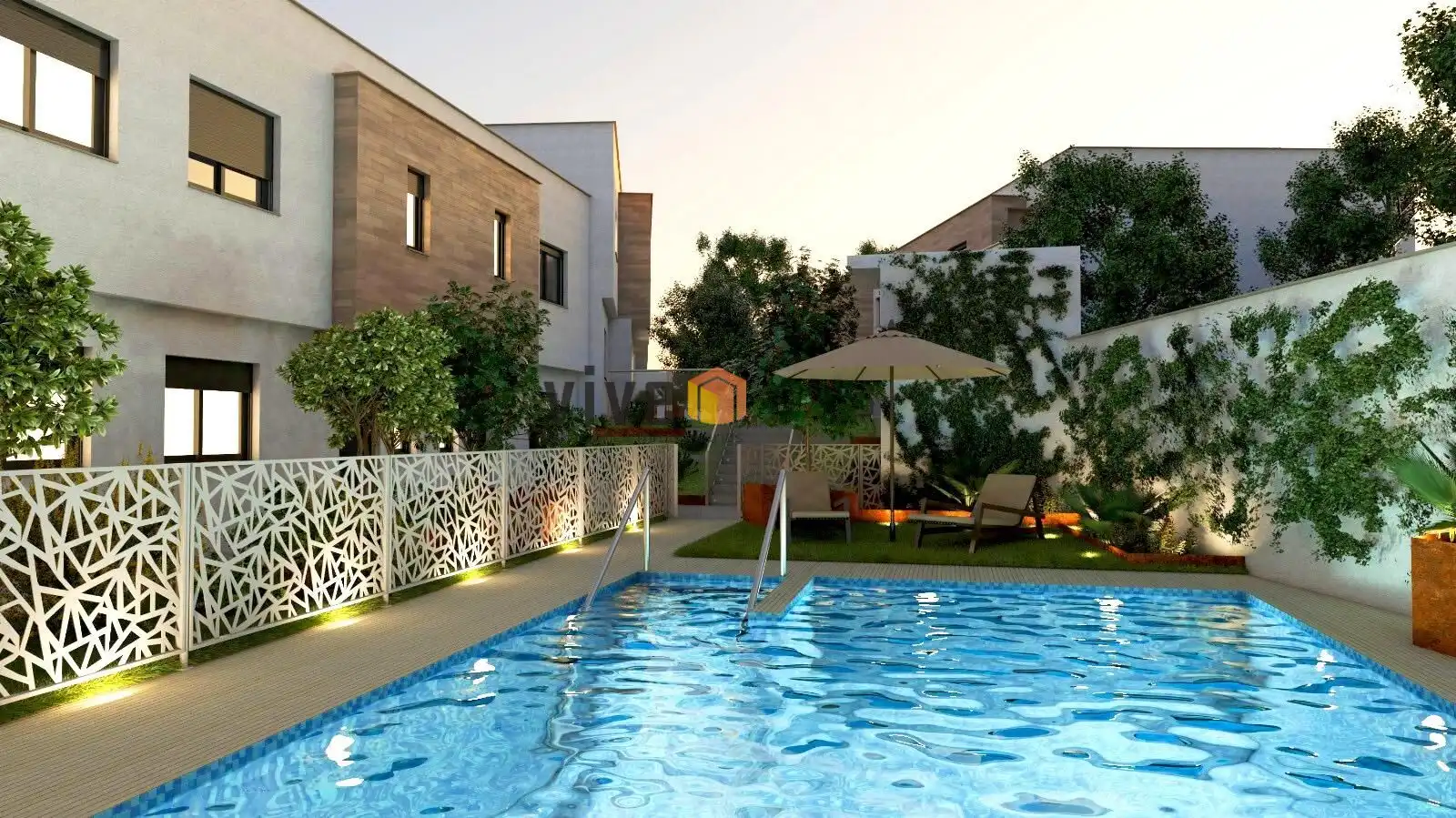 Piscina de Casa adosada en venda en Mairena del Aljarafe amb Aire condicionat, Terrassa i Traster