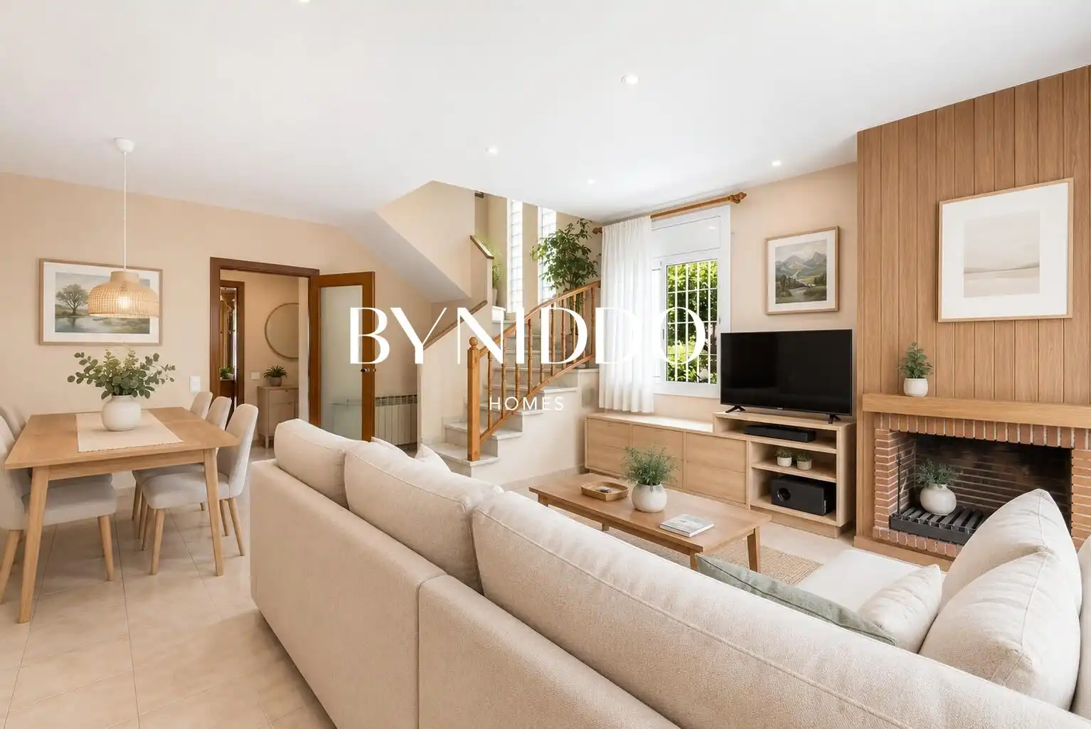 Sala de estar de Casa adosada en venta en Sant Cugat del Vallès con Aire acondicionado, Calefacción y Jardín privado