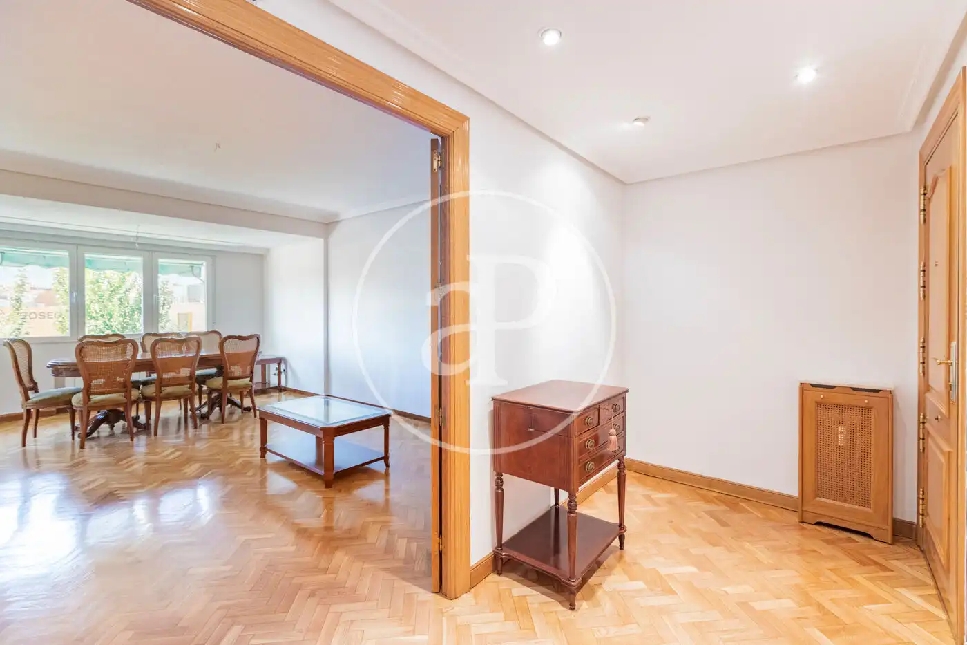 Living room of Flat for rent in Madrid  with Air Conditioner, Heating and Private garden
