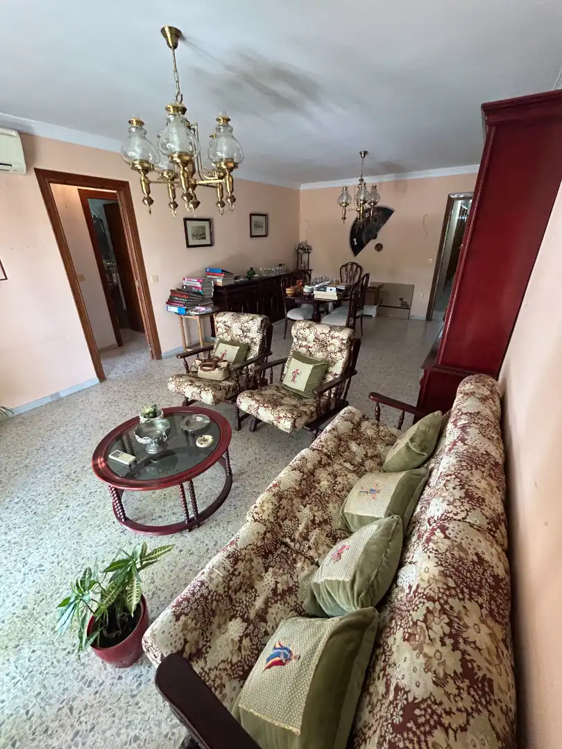 Living room of Flat for sale in Vélez-Málaga  with Air Conditioner, Terrace and Furnished