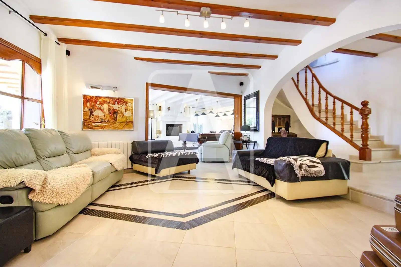 Sala d'estar de Finca rústica en venda en Calpe / Calp amb Aire condicionat, Calefacció i Jardí privat