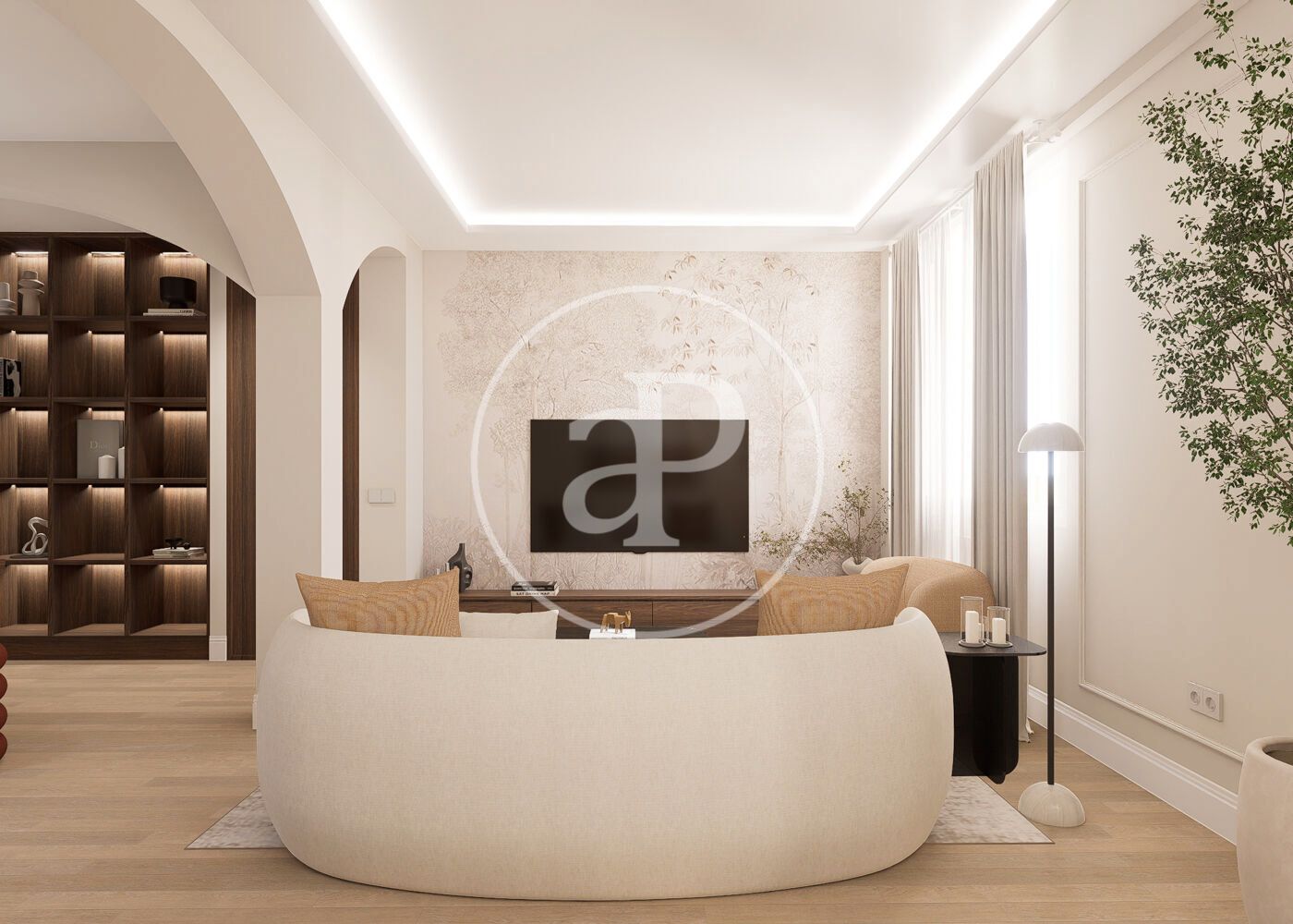 Sala d'estar de Pis en venda en  Madrid Capital amb Aire condicionat, Calefacció i Moblat