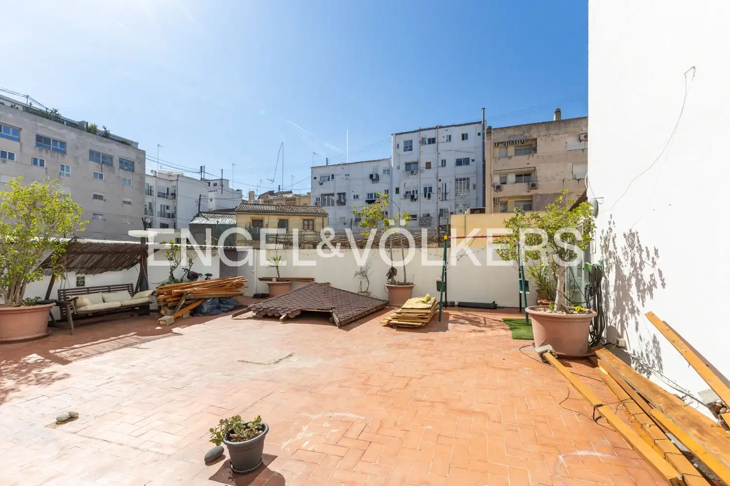 Terrasse von Wohnung zum Verkauf in Valencia mit Klimaanlage, Heizung und Parkett