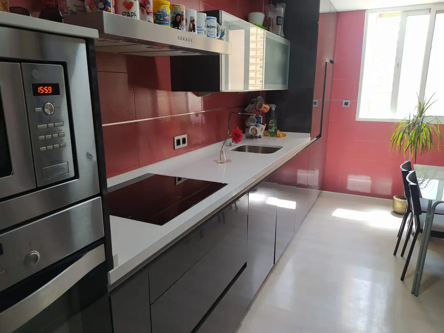 Küche von Wohnung zur Miete in Málaga mit Klimaanlage, Terrasse und Möbliert