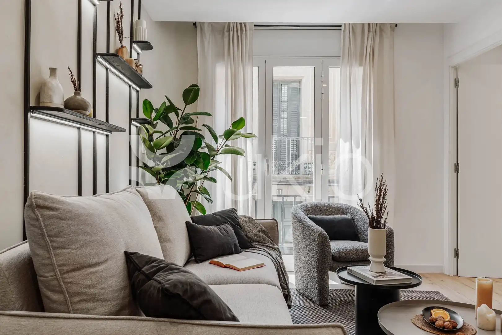 Sala d'estar de Apartament de lloguer en Barcelona amb Aire condicionat, Calefacció i Moblat