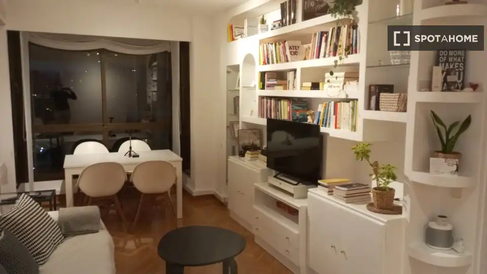 Living room of Flat for rent in Madrid  with Air Conditioner, Heating and Furnished