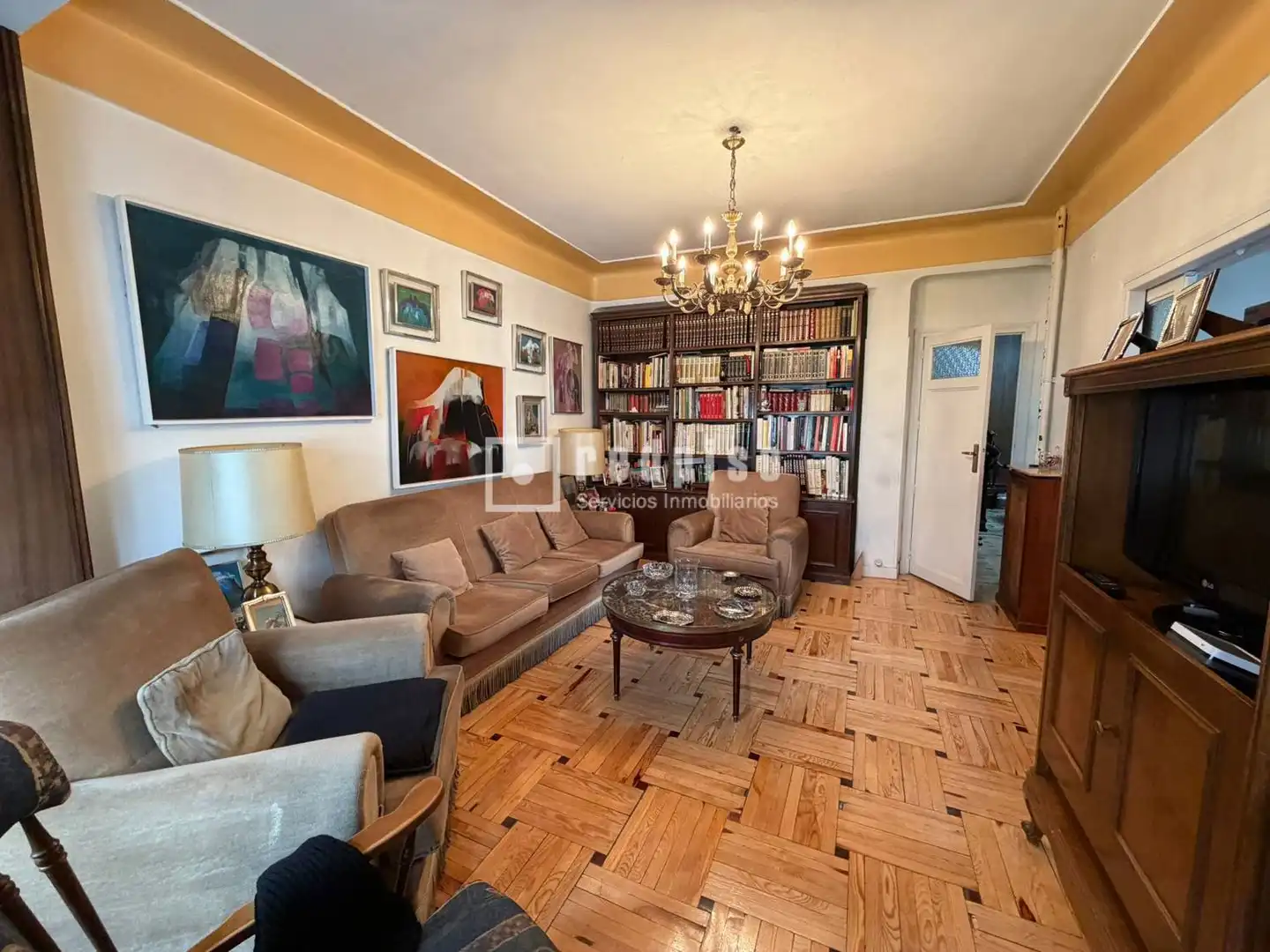 Sala de estar de Piso en venta en Madrid con Calefacción, Parquet y Terraza