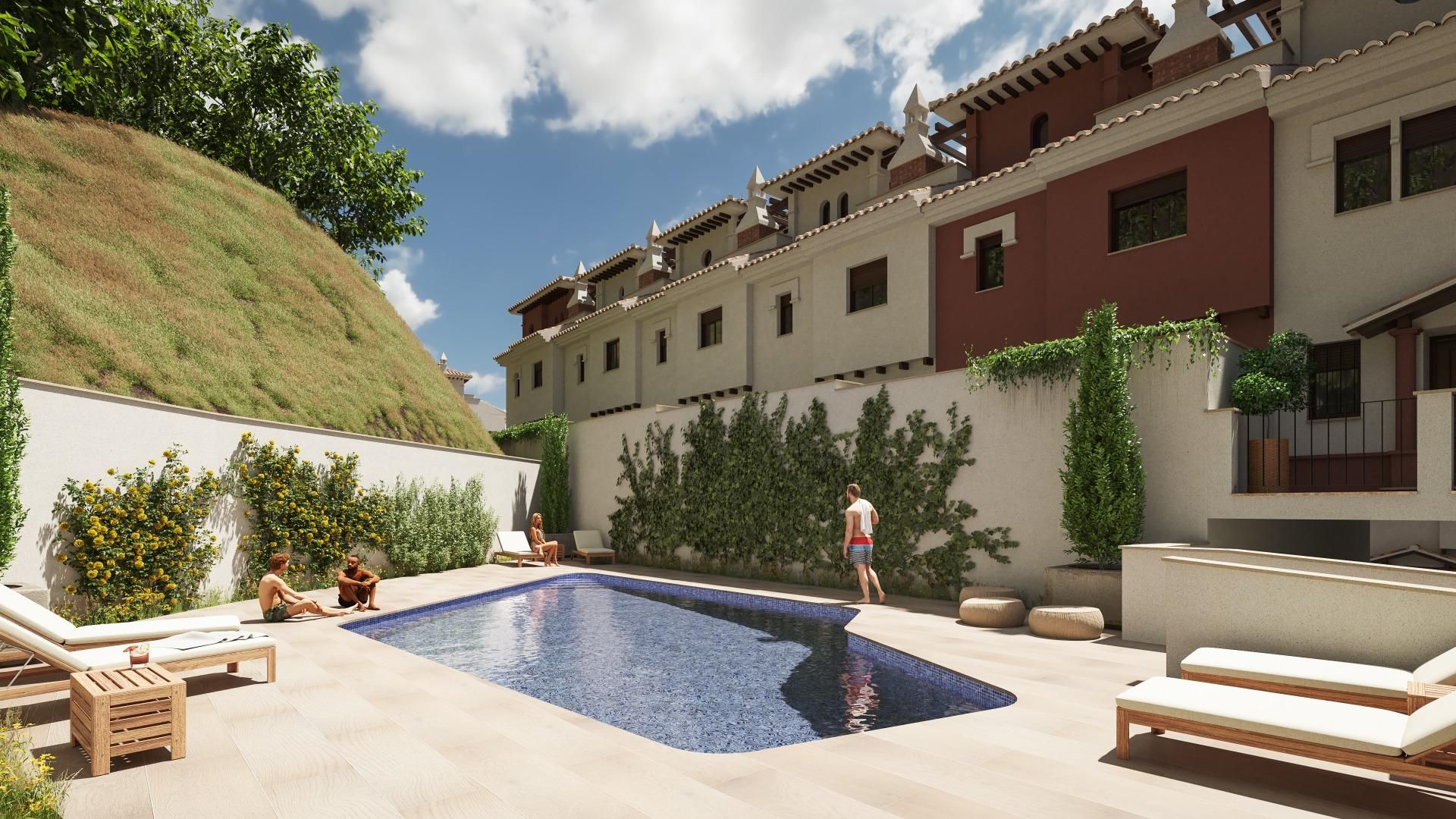 Swimming pool of Single-family semi-detached for sale in Almuñécar  with Air Conditioner, Heating and Terrace