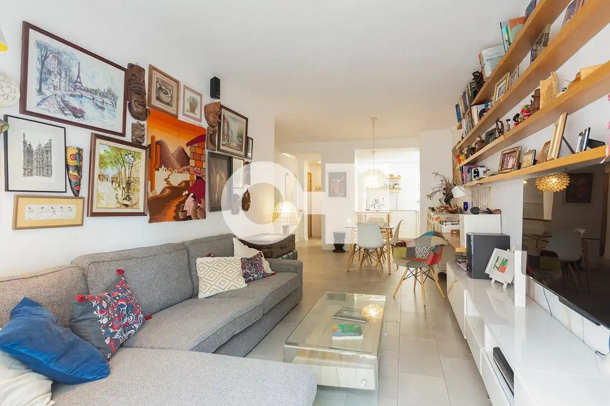 Sala de estar de Ático en venta en Barcelona con Aire acondicionado, Calefacción y Terraza