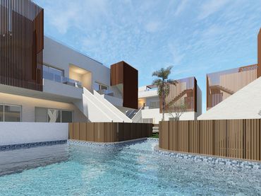 Bungalow de obra nueva con piscina en venta en Pilar de la Horadada ciudad