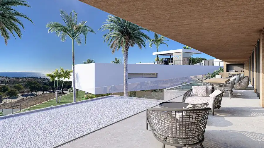 Terrassa de Casa o xalet en venda en Manilva amb Aire condicionat, Calefacció i Jardí privat