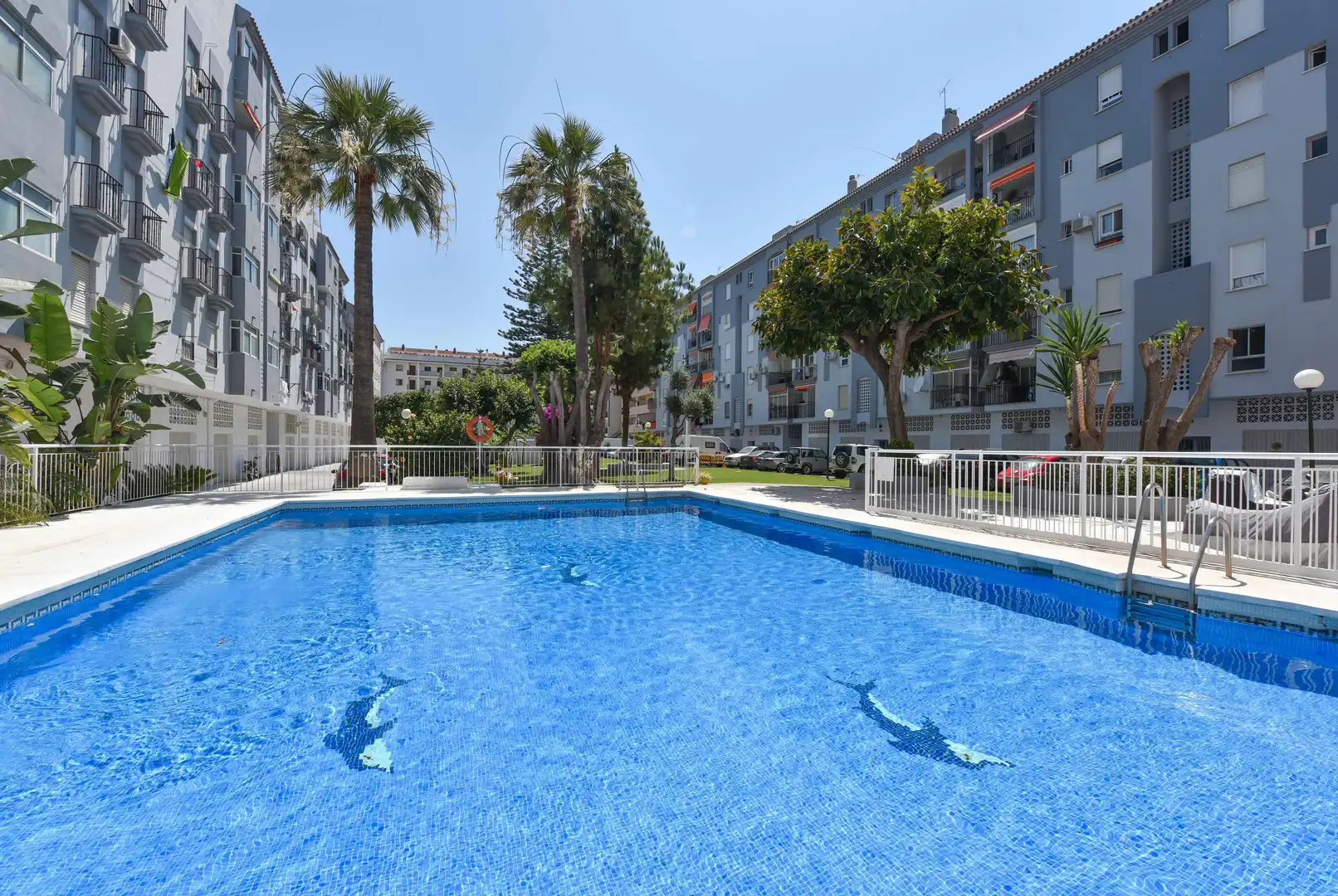 Schwimmbecken von Wohnung zur Miete in Fuengirola mit Klimaanlage, Heizung und Privatgarten