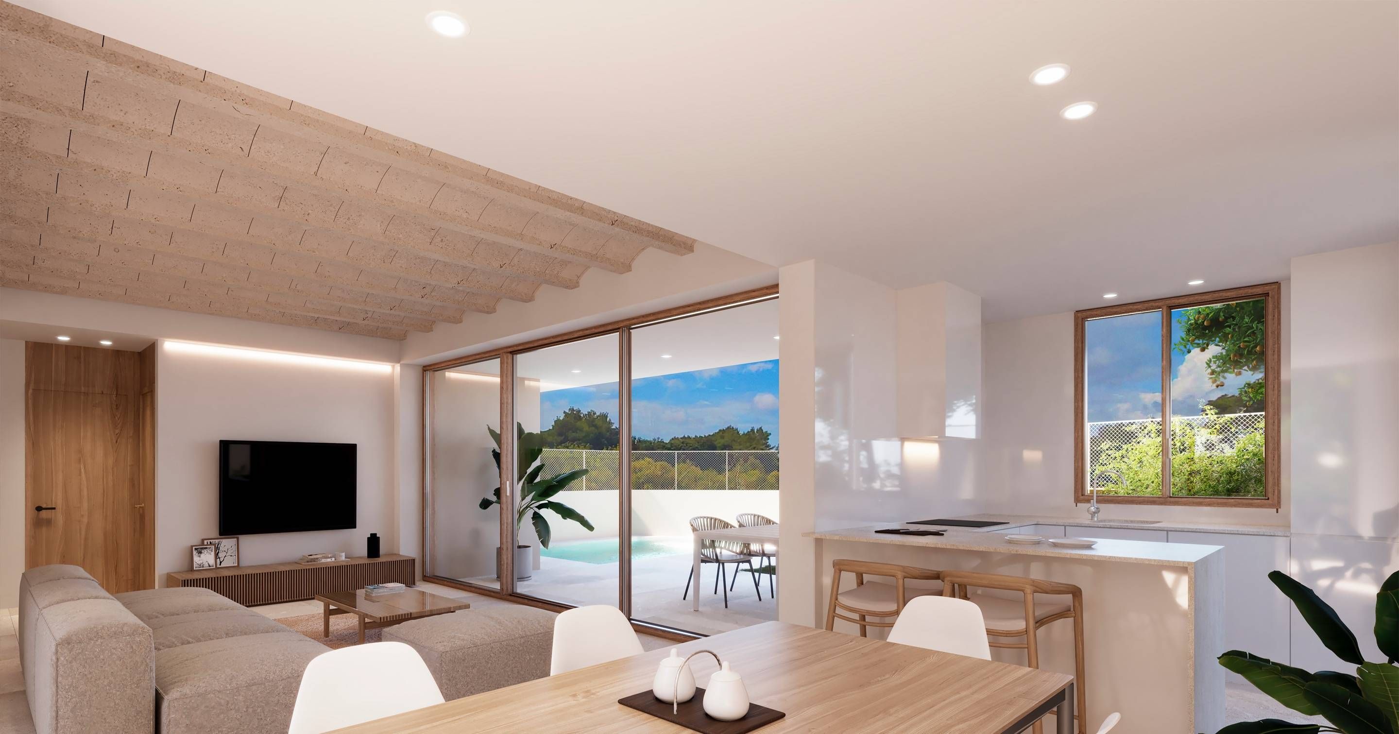 Sala d'estar de Casa adosada en venda en  Palma de Mallorca amb Aire condicionat, Calefacció i Jardí privat