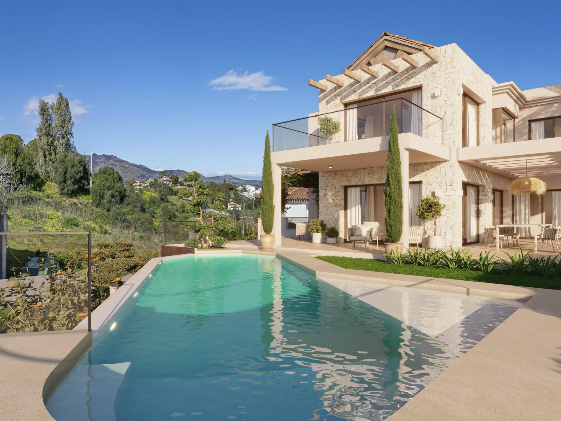 Swimming pool of House or chalet for sale in Mijas  with Air Conditioner, Heating and Private garden